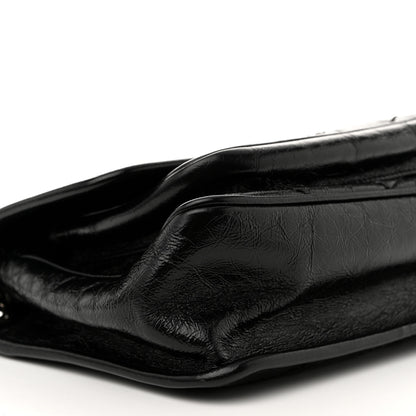 Saint Laurent Crinkled Lambskin Matelasse Monogram Baby Niki Chain Satchel Black 10 of 12