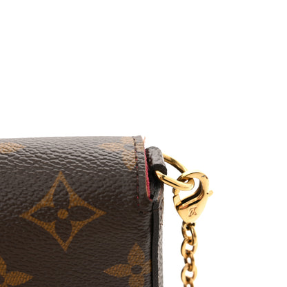 Louis Vuitton Monogram Pochette Felicie Chain Wallet Fuchsia 14 of 15