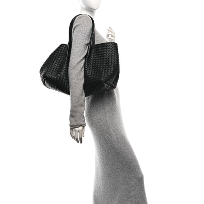 Bottega Veneta Calfskin Intrecciato Pinacoteca Reversible Tote Black Fondant 2 of 10