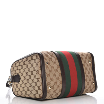 Gucci Monogram Vintage Web Medium Boston Dark Brown 5 of 8