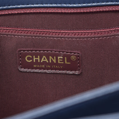 Chanel Calfskin Diamond Stitched Shoulder Bag Navy 6 of 14
