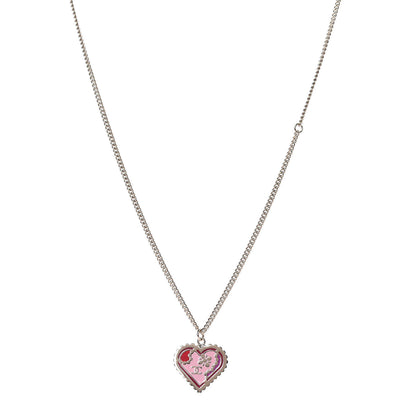 Chanel Enamel Heart CC Necklace Gold 1 of 6