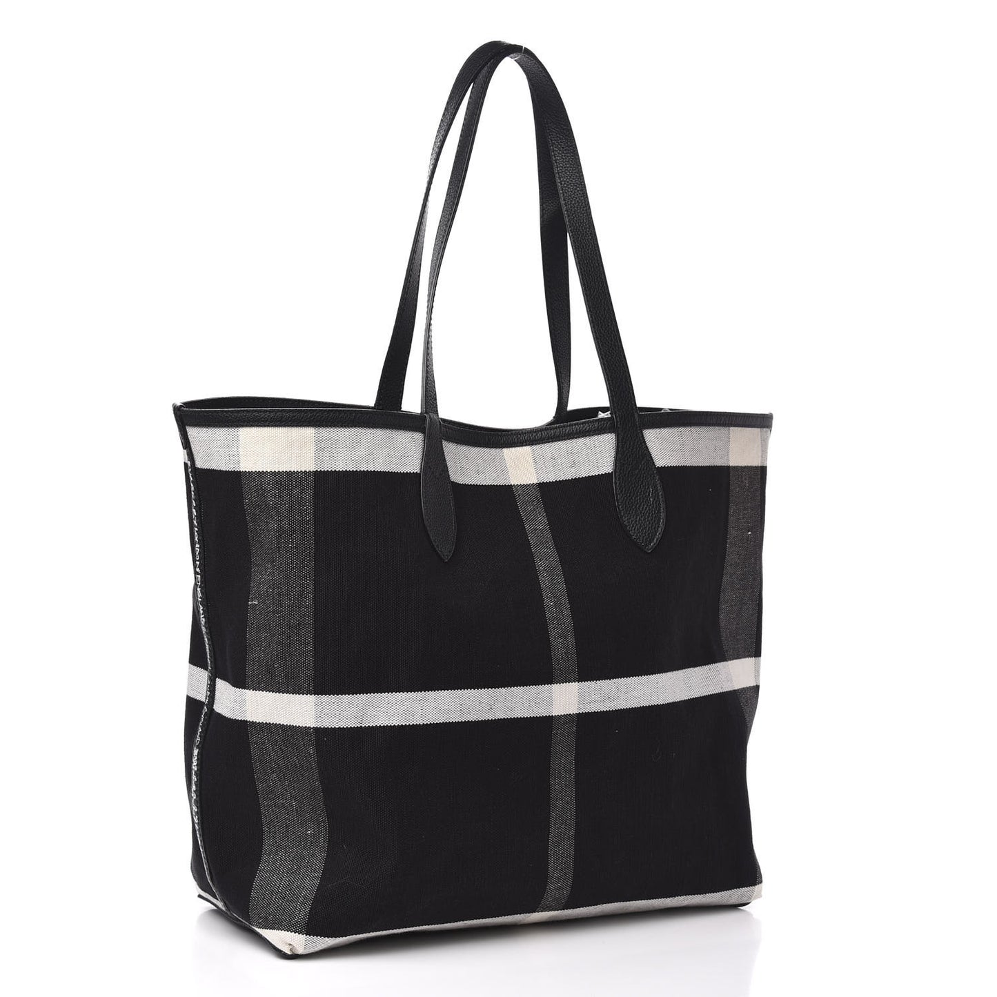 Coated Canvas Mega Check Sketchbook Medium Reversible Doodle Tote Black
