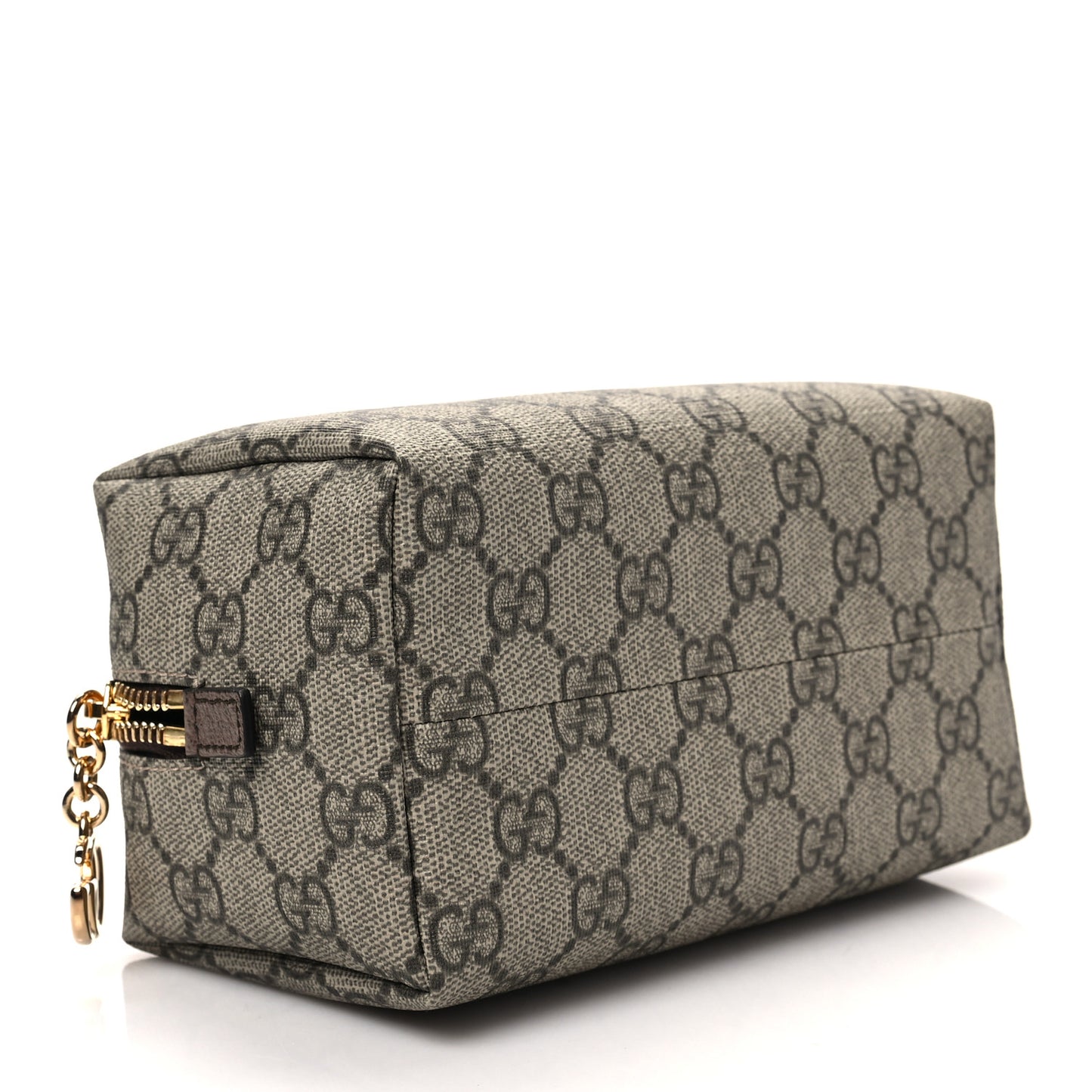 Soft GG Supreme Monogram Calfskin Medium Ophidia Cosmetic Case Beige Ebony New Acero