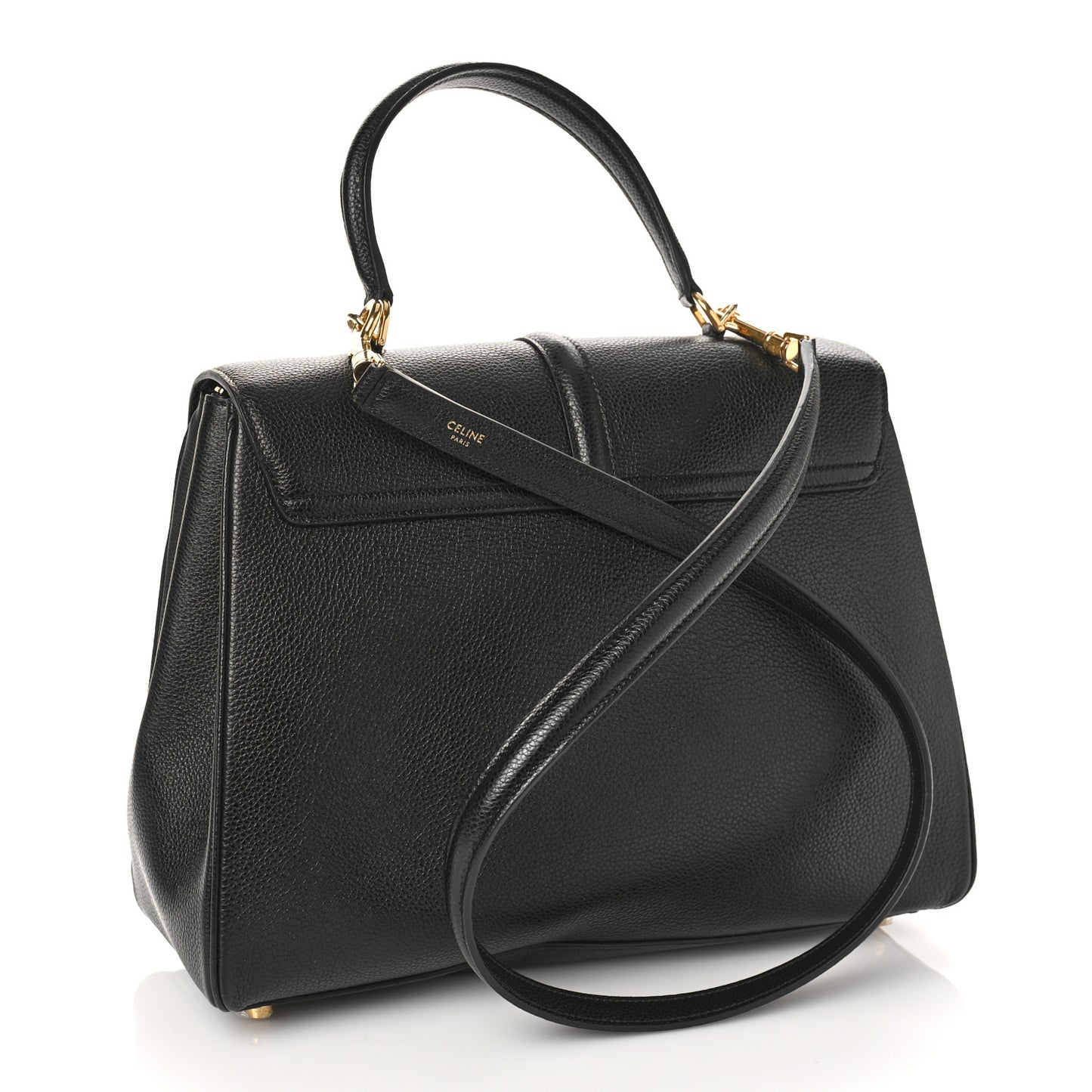 Grained Calfskin Classique 16 Top Handle Bag Black