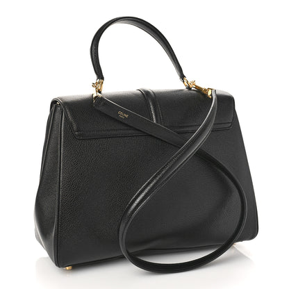 Celine Grained Calfskin Classique 16 Top Handle Bag Black 3 of 8