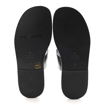 Gucci Rei Calfskin Cirano Lux Mens GG Marmont Thong Flat Sandals 8 Black 7 of 9