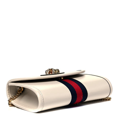 Gucci Textured Calfskin Web Mini Rajah Slim Flap Shoulder Bag Mystic White 4 of 10