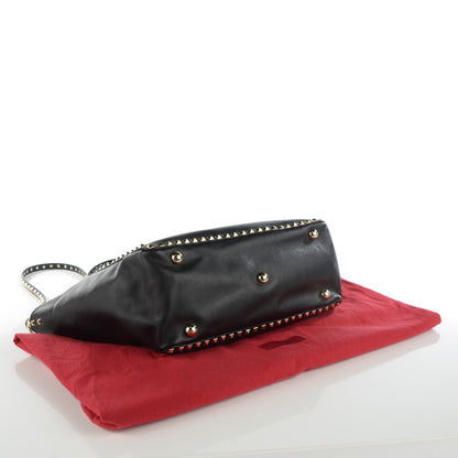 Valentino Garavani Vitello Medium Rockstud Tote Black 3 of 7