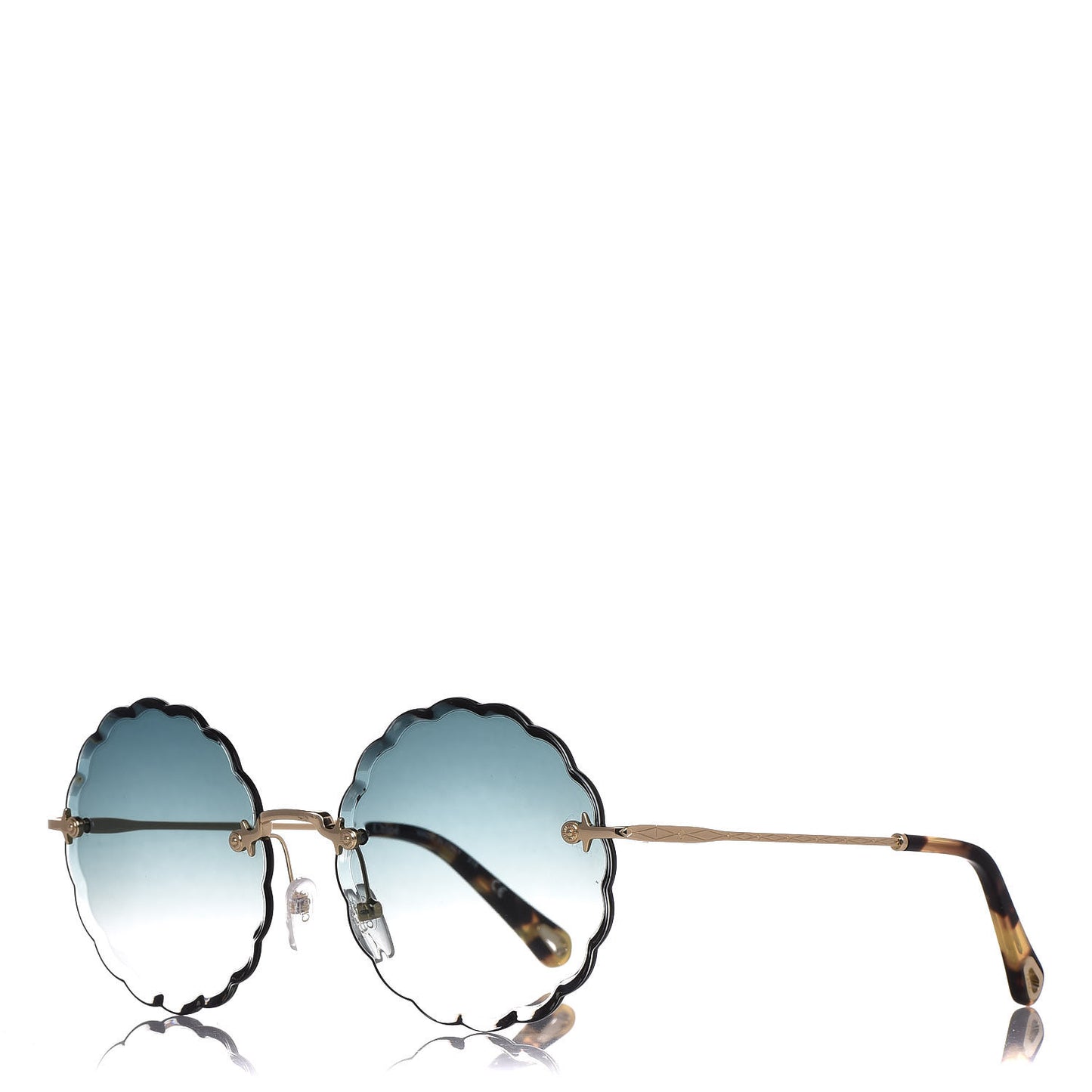 Rosie Bevelled Round Sunglasses CE142S Gold Gradient Blue