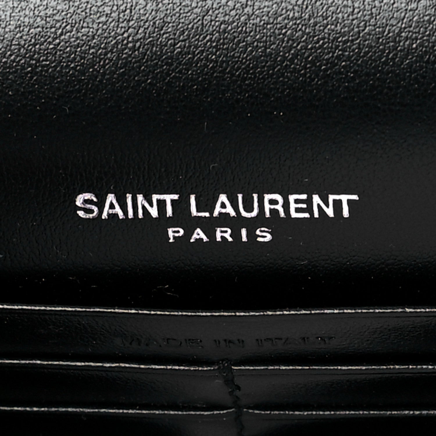 Saint Laurent Calfskin Star Print Monogram Kate Tassel Chain Wallet Black Silver 6 of 11
