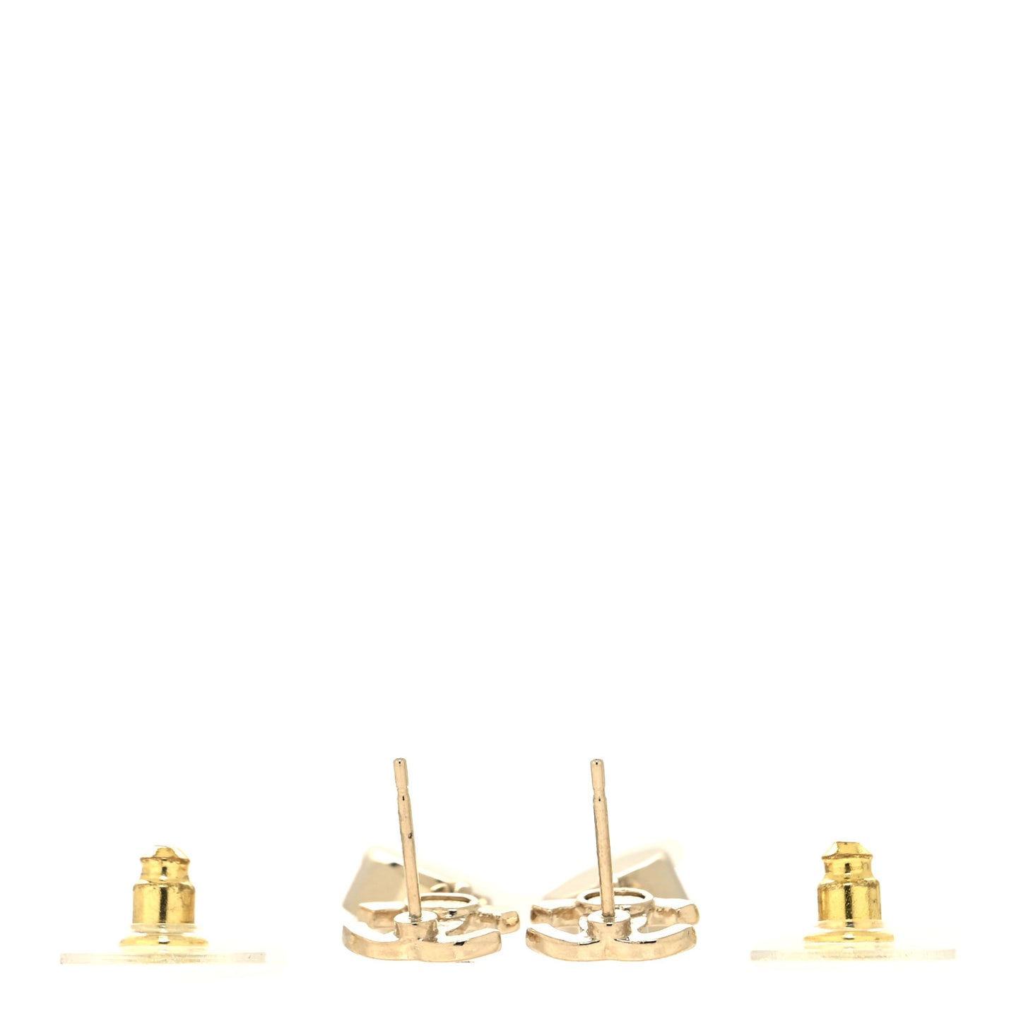 Crystal CC Tear Drop Earrings Gold