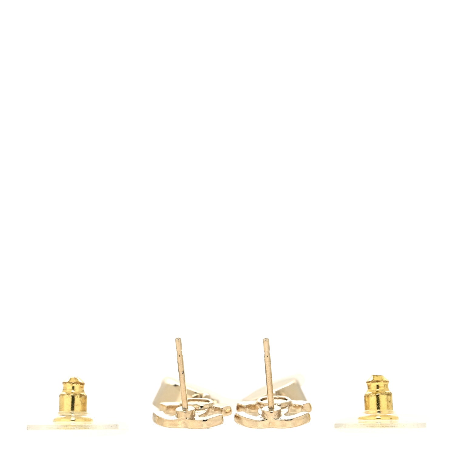 Chanel Crystal CC Tear Drop Earrings Gold 3 of 5