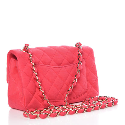 Chanel Jersey Quilted Mini Rectangular Flap Pink 3 of 10