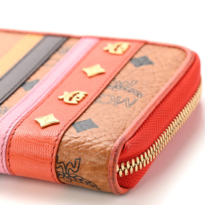 MCM Visetos Striped Zip Around Wallet Cognac 13 of 16