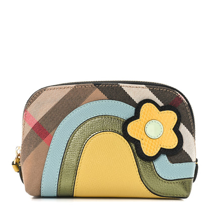 Burberry House Check Pop Elements Small Beauty Cosmetic Pouch Pale Opal 1 of 10