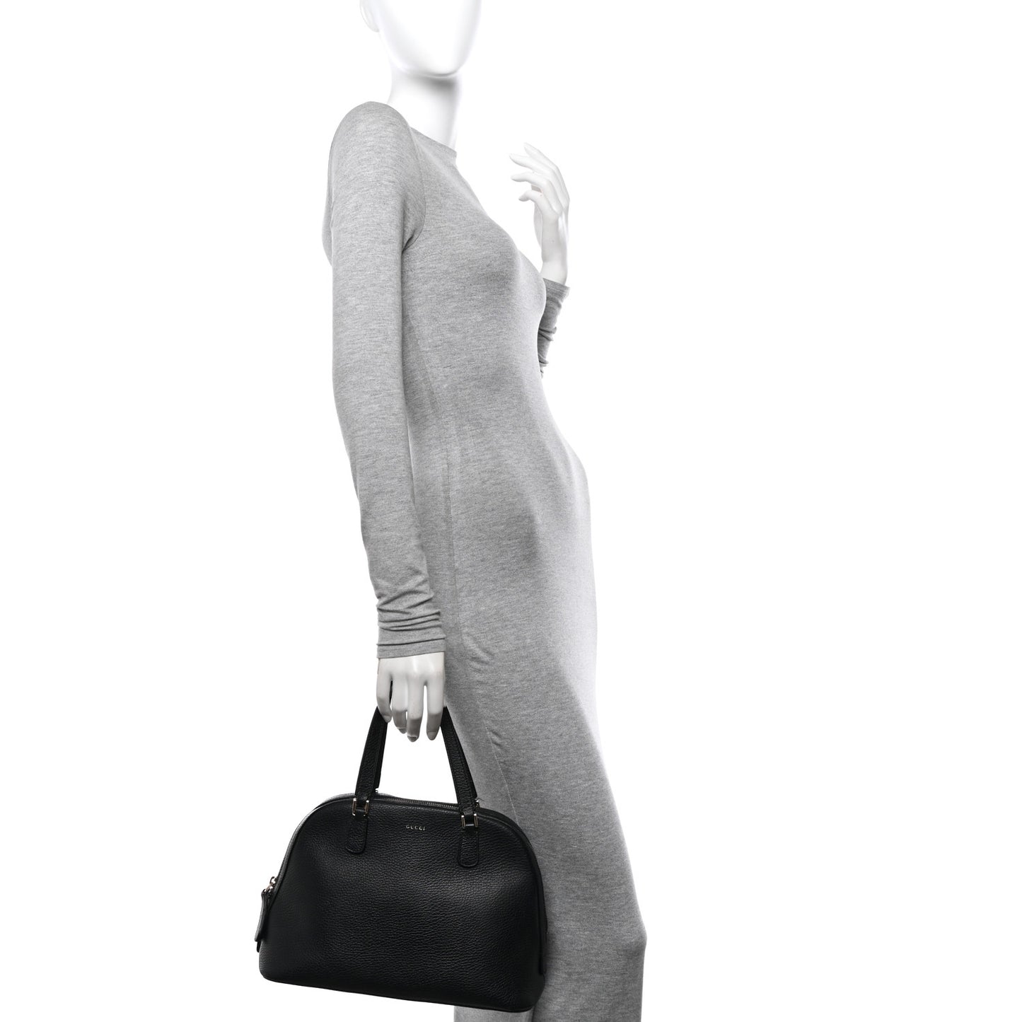 Dollar Calfskin Dome Bag Black