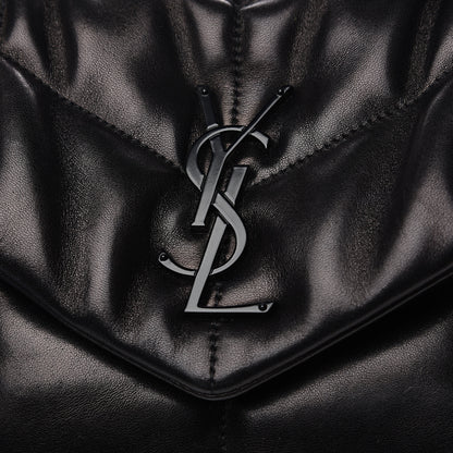 Saint Laurent Lambskin Quilted Small Loulou Puffer Monogram Chain Satchel Black 11 of 11