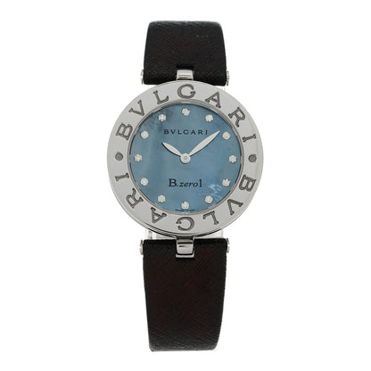 Bulgari Stainless Steel Calfskin Diamond Blue Mother of Pearl 30mm B.Zero1 Quartz Watch 1 of 4