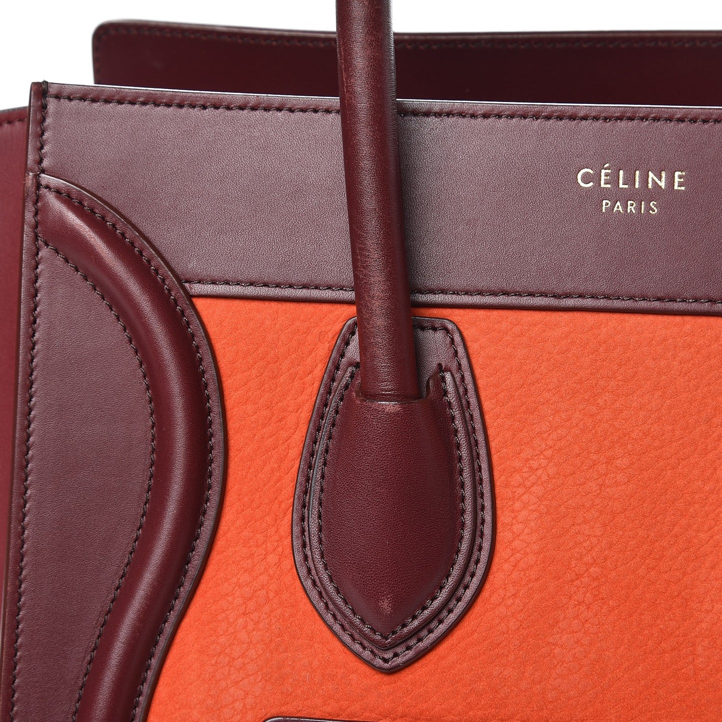Bullhide Calfskin Micro Bi-Color Luggage Vermillion
