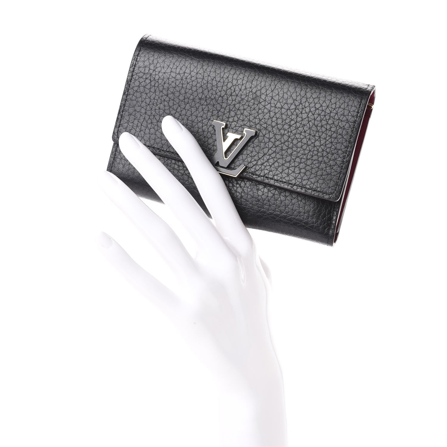 Louis Vuitton Taurillon Capucines Compact Wallet Black 2 of 6