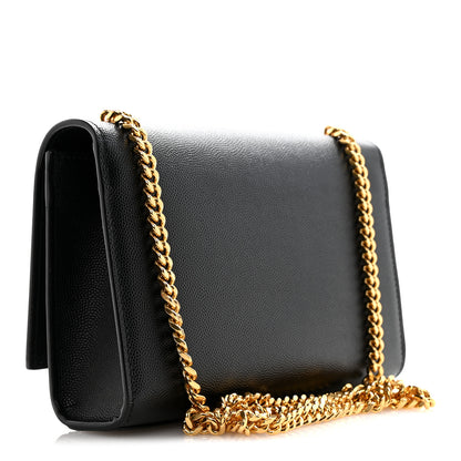 Saint Laurent Grain De Poudre Small Monogram Kate Satchel Black 3 of 14