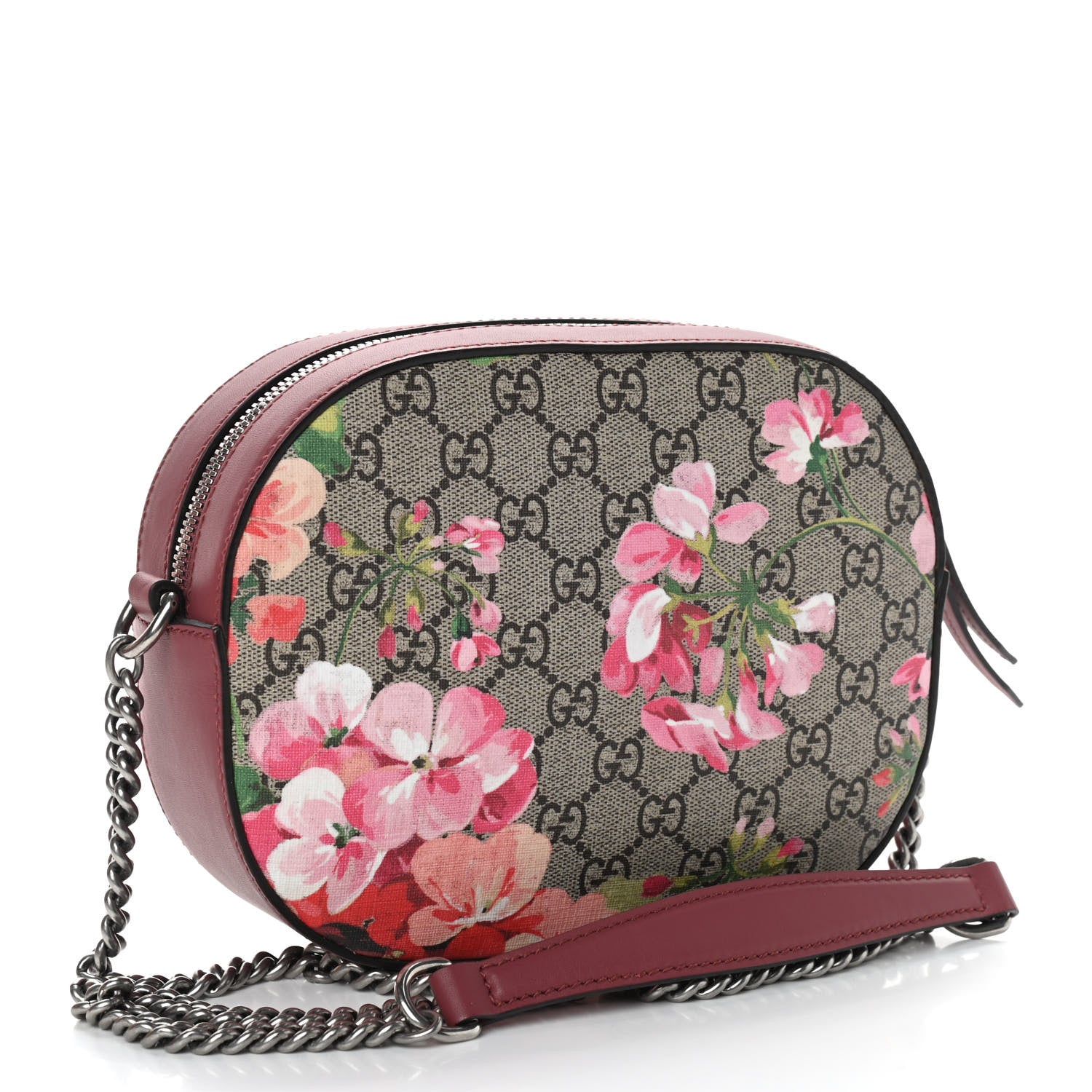 Gucci GG Supreme Monogram Blooms Mini Chain Shoulder Bag Beige Multicolor Dry Rose 3 of 11