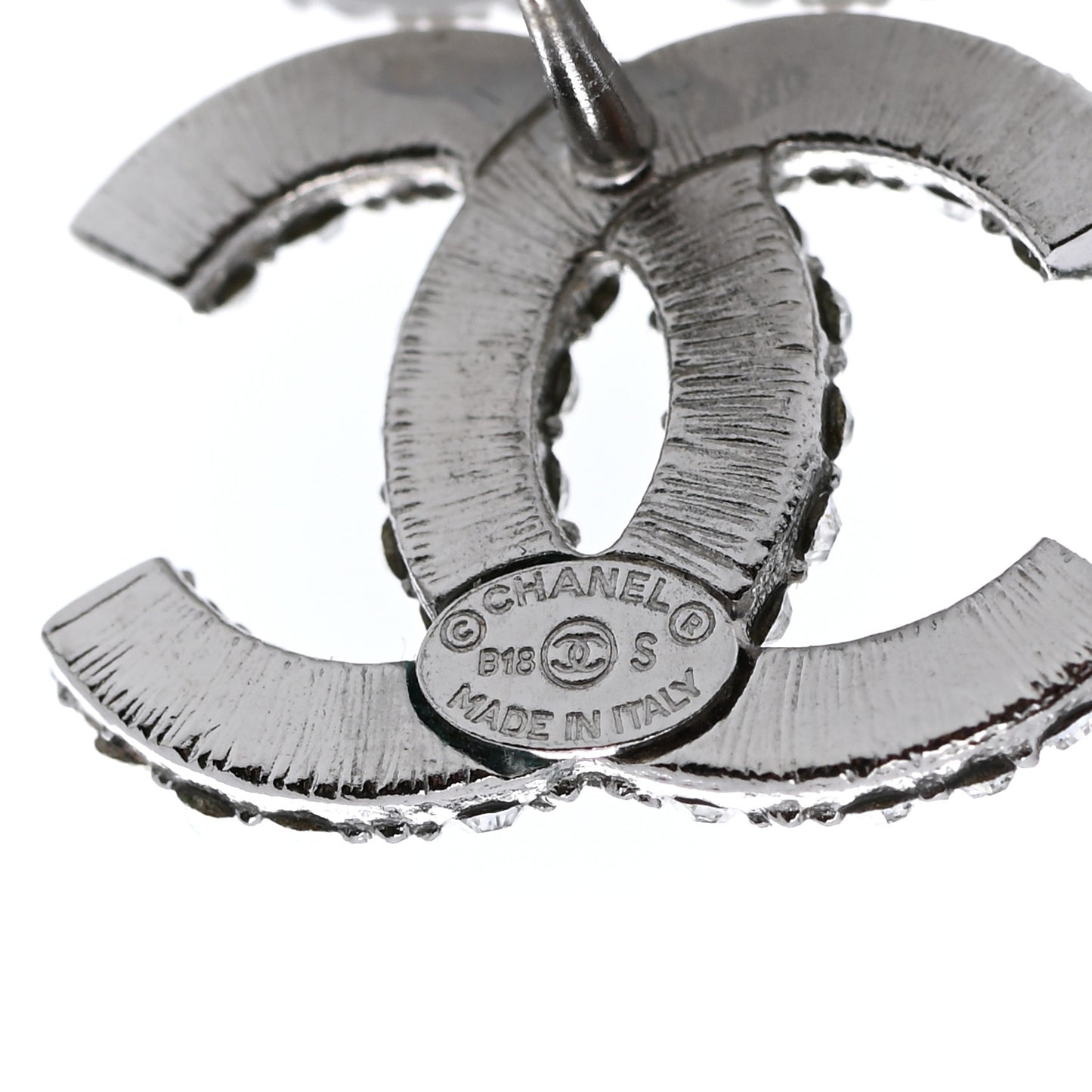 Crystal CC Earrings Silver