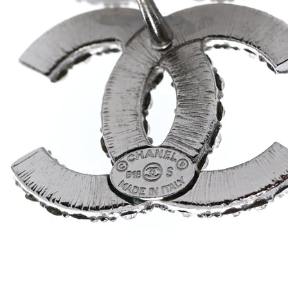 Chanel Crystal CC Earrings Silver 4 of 4