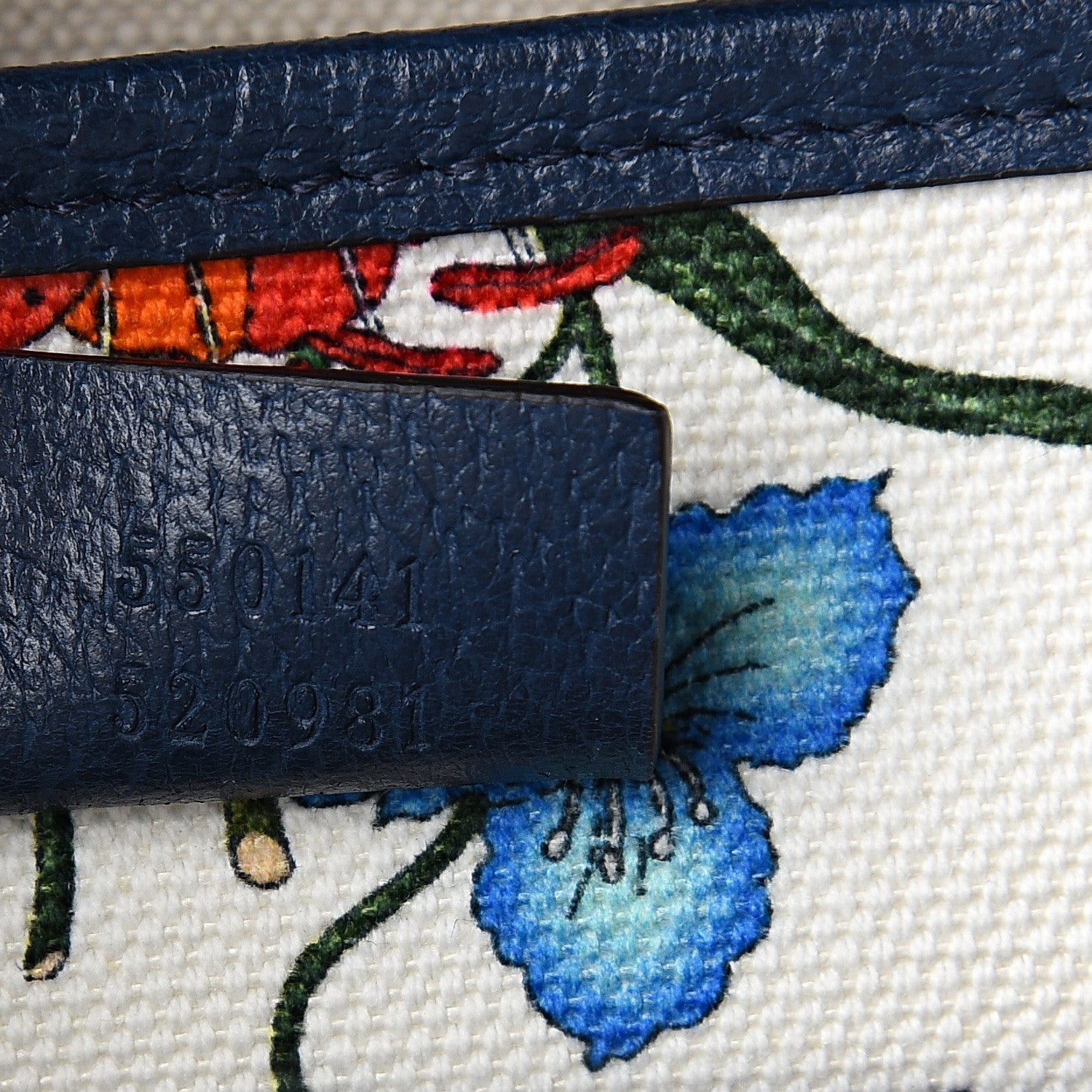 Gucci Canvas Medium Flora Tote White Multicolor Blue Agata 6 of 9
