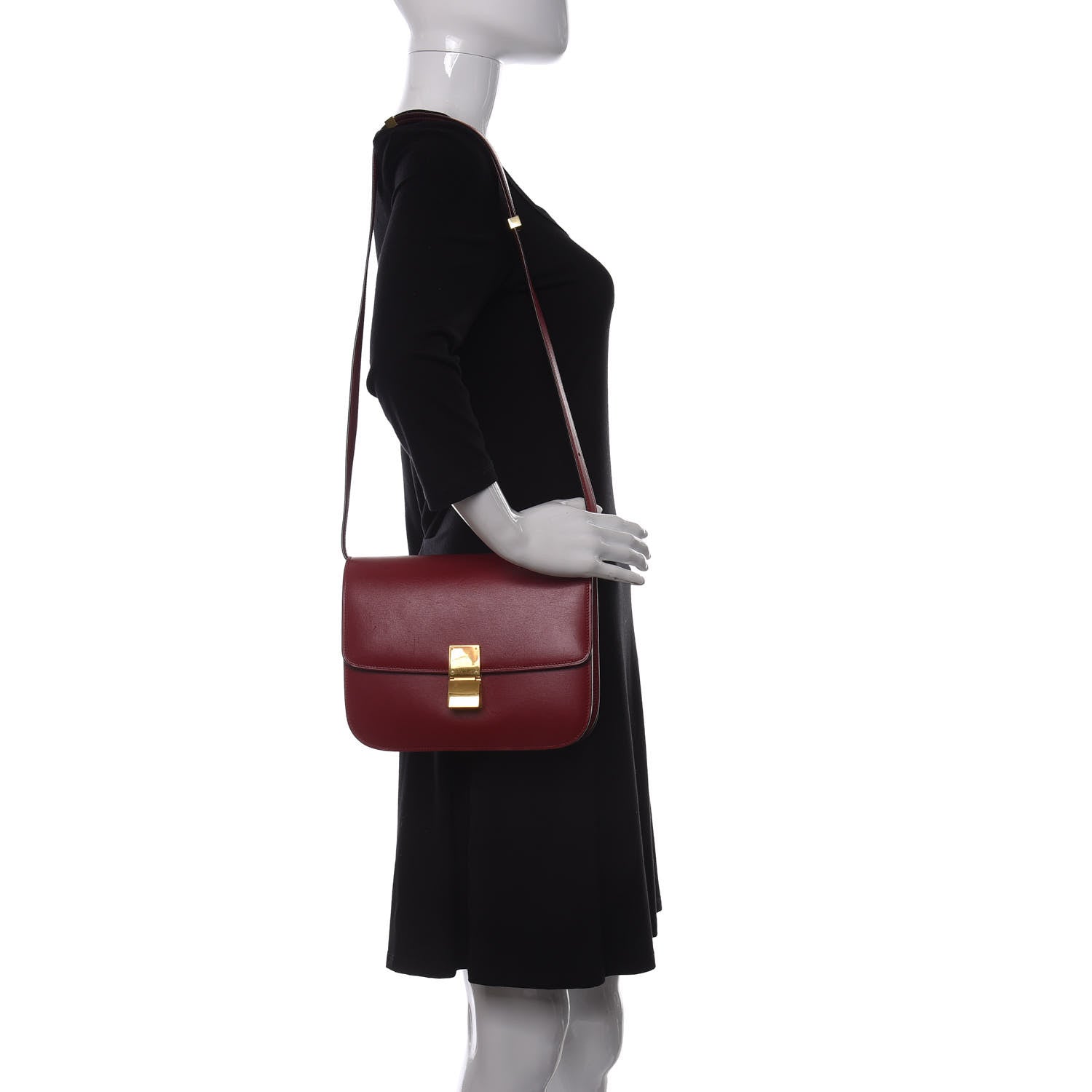 Celine Box Calfskin Classic Box Flap Bag Red 2 of 10
