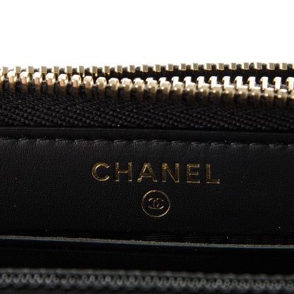 Chanel Caviar Quilted Large Gusset Double Zip Around Wallet Black 7 of 7