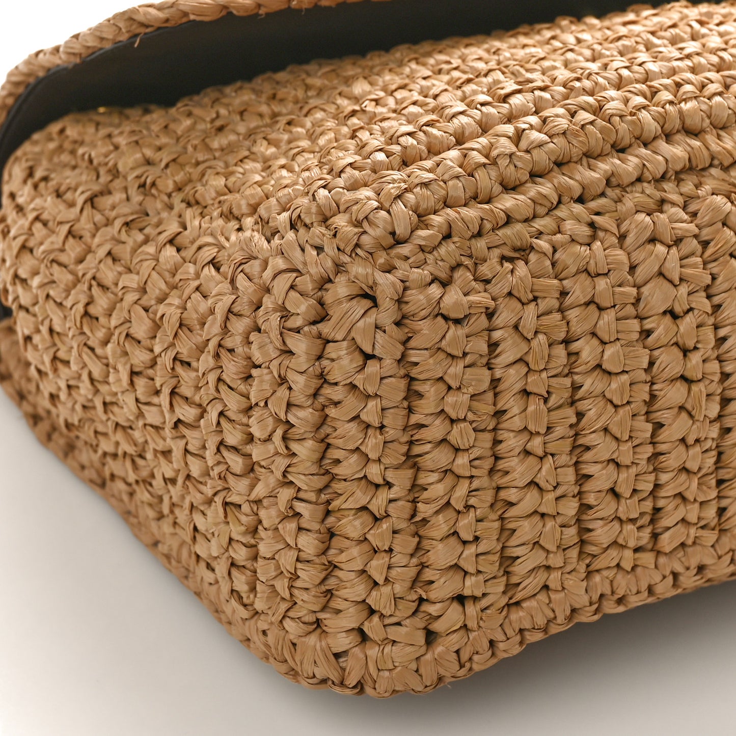 Raffia Calfskin Monogram Medium Niki Chain Satchel Natural