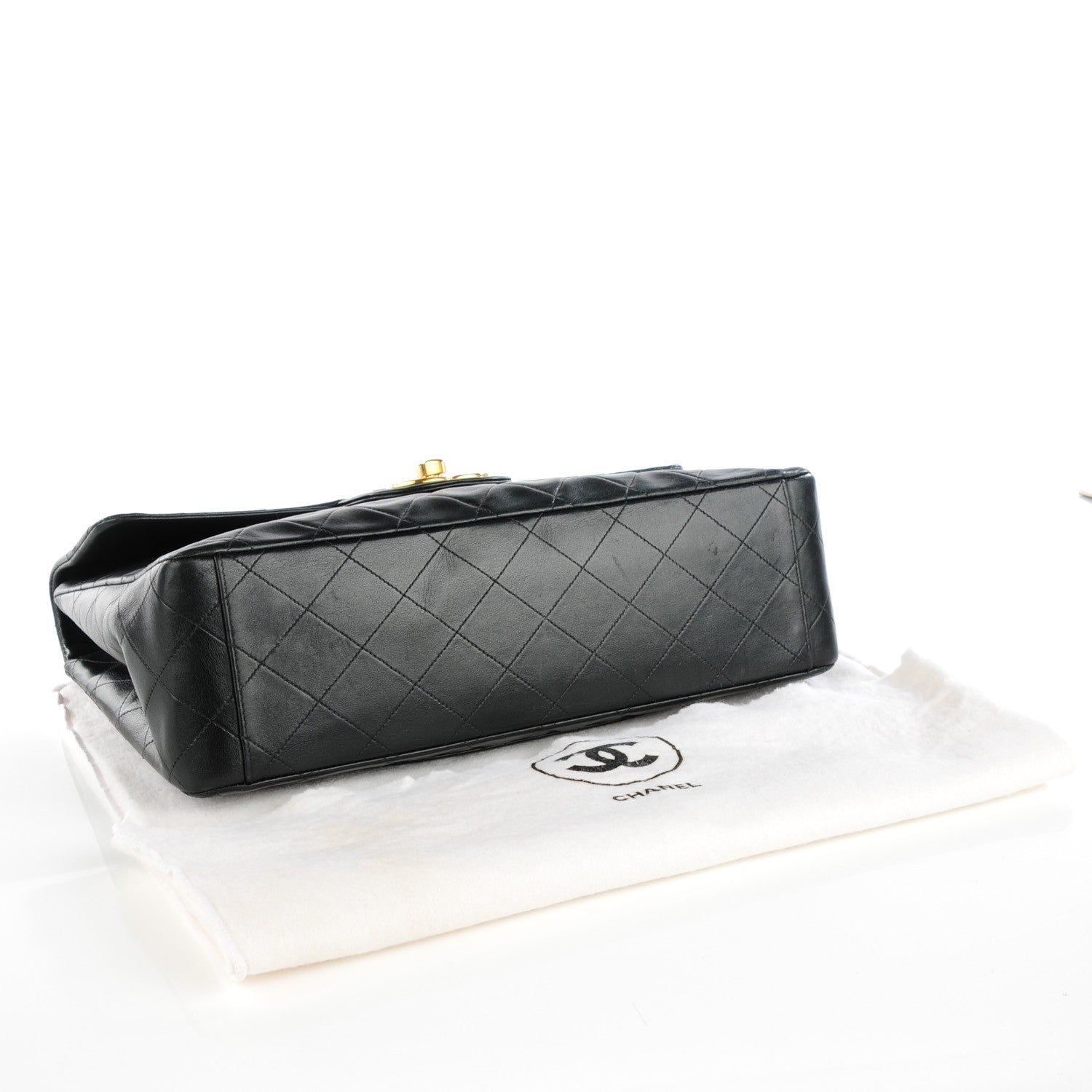 Chanel Lambskin Quilted XL Jumbo Single Flap Black 3 of 8