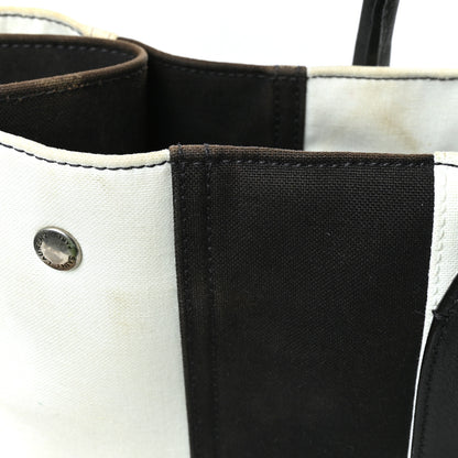 Saint Laurent Canvas Noe Striped Tote Black White 12 of 12