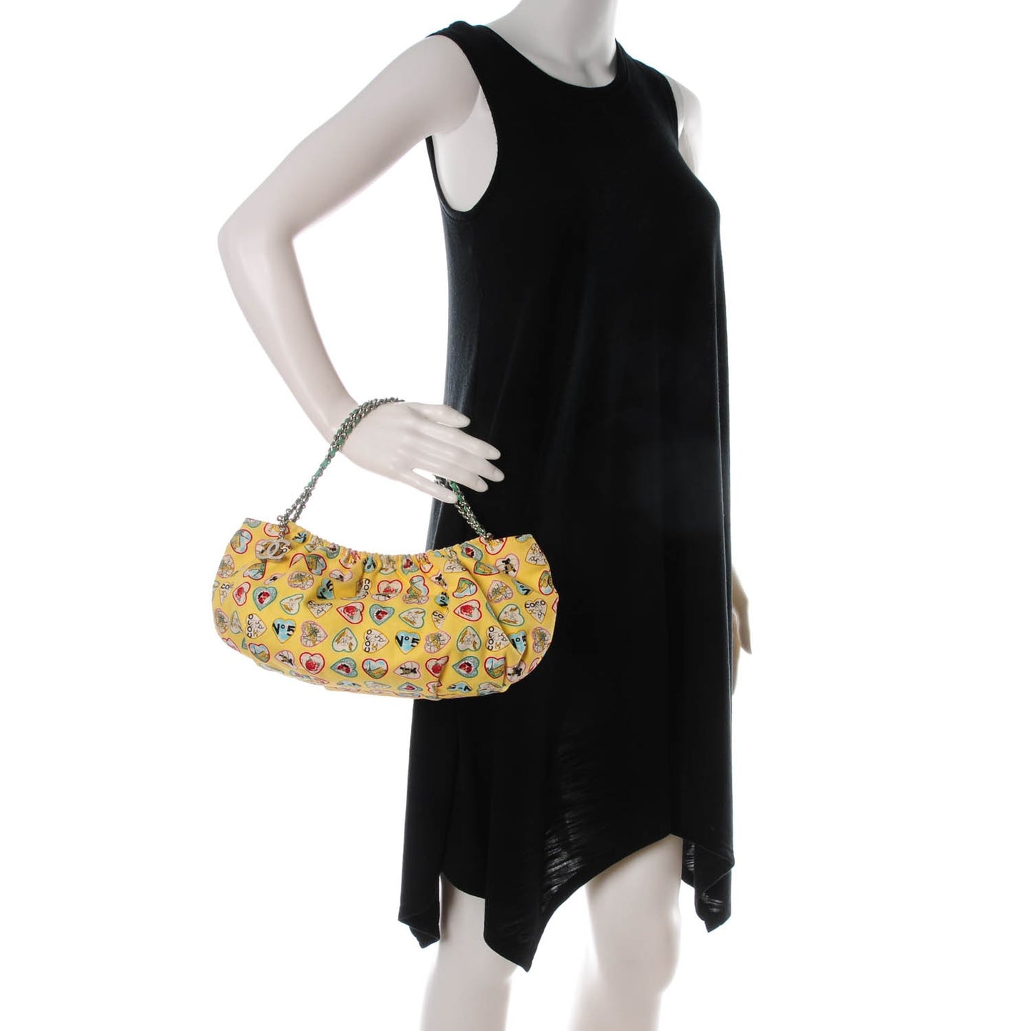 Canvas Coco Hearts Shoulder Bag Yellow