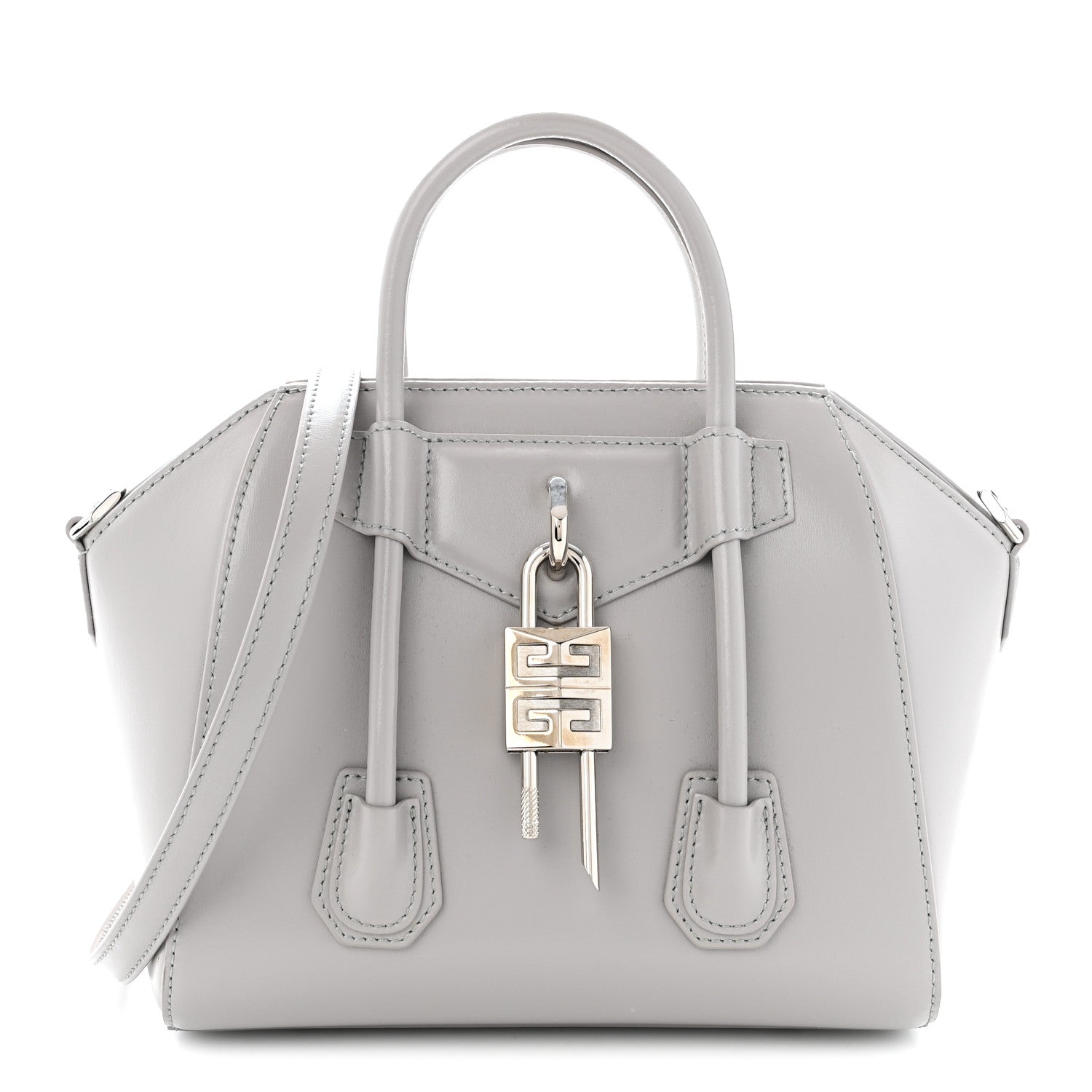 Givenchy Box Calfskin Mini Lock Antigona Shoulder Bag Medium Grey 1 of 10