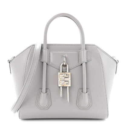 Givenchy Box Calfskin Mini Lock Antigona Shoulder Bag Medium Grey 1 of 10