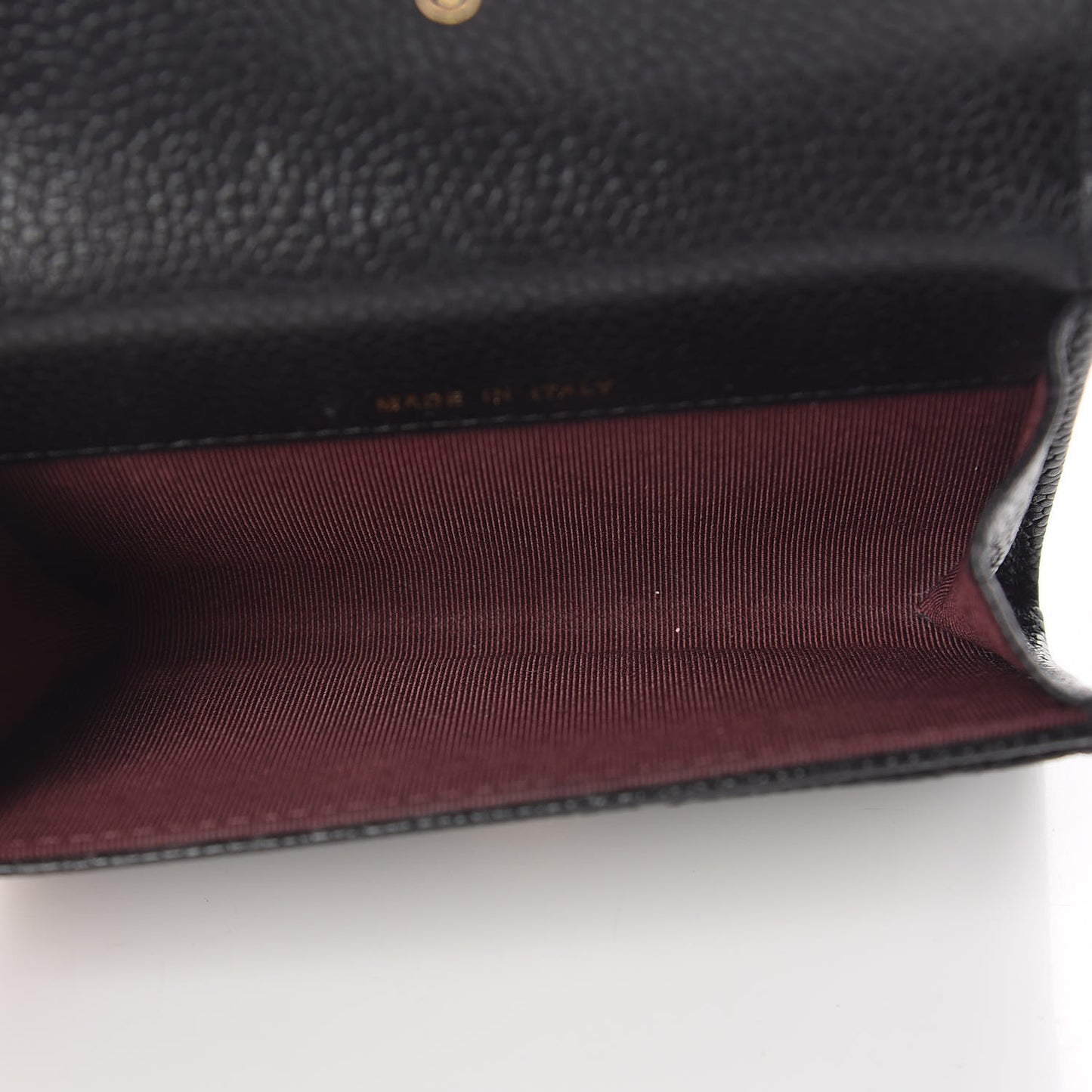 Caviar Quilted Flap Card Holder Black