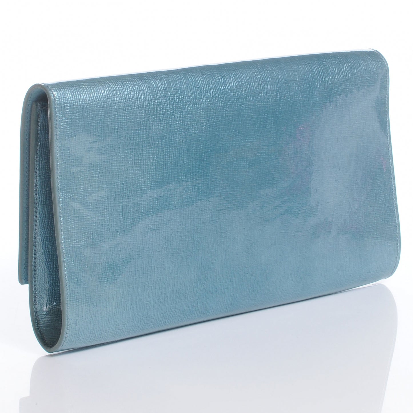 Patent Belle de Jour Clutch Light Blue