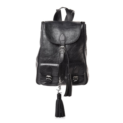 Saint Laurent Crocodile Embossed Lambskin Festival Backpack Black 1 of 15