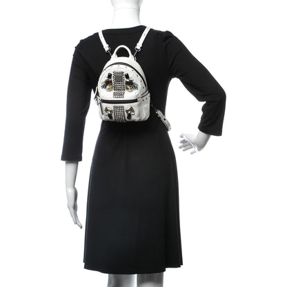 MCM Crocodile Swarovski Crystal X-Mini Bebe Boo Backpack White 2 of 6