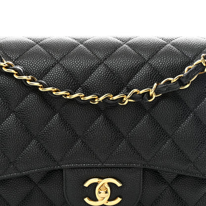 Chanel Caviar Quilted Jumbo Double Flap Black 8 of 10