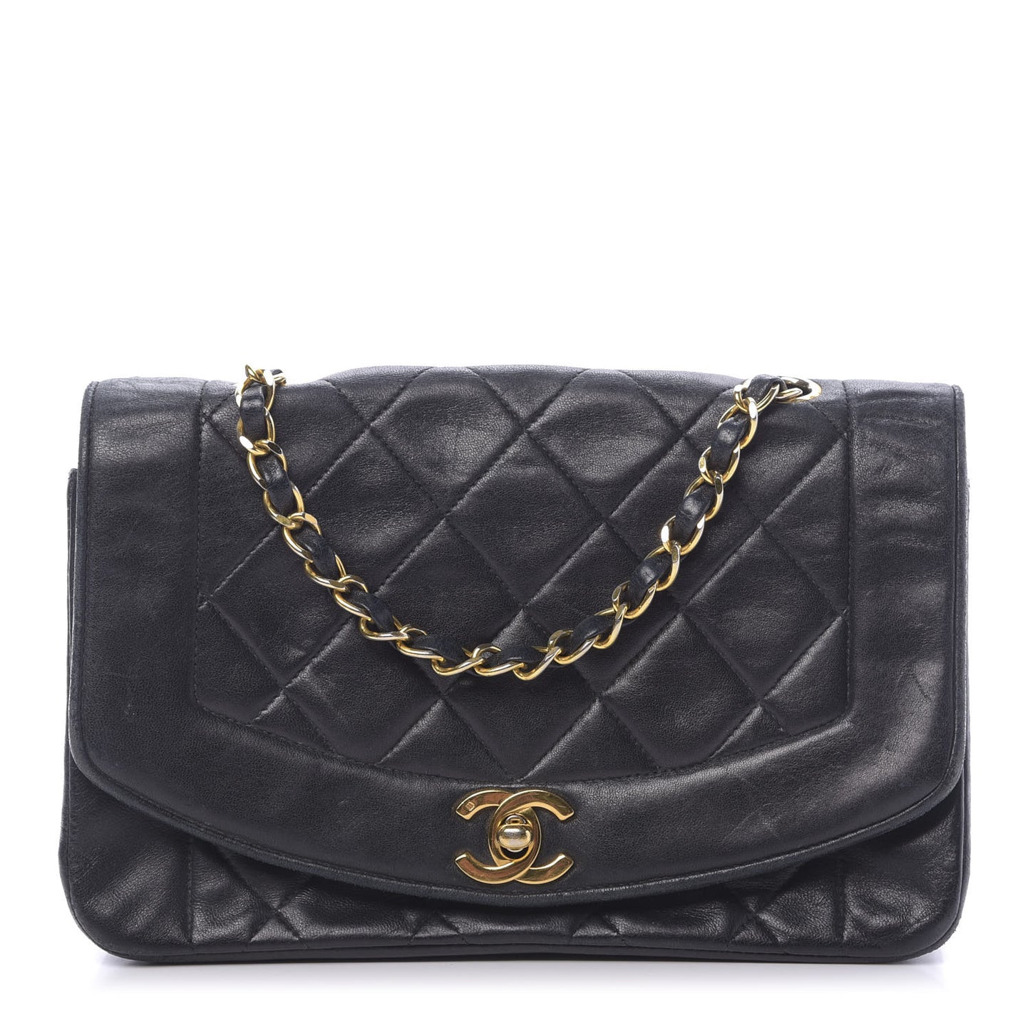 Lambskin Quilted Small Single Flap Black