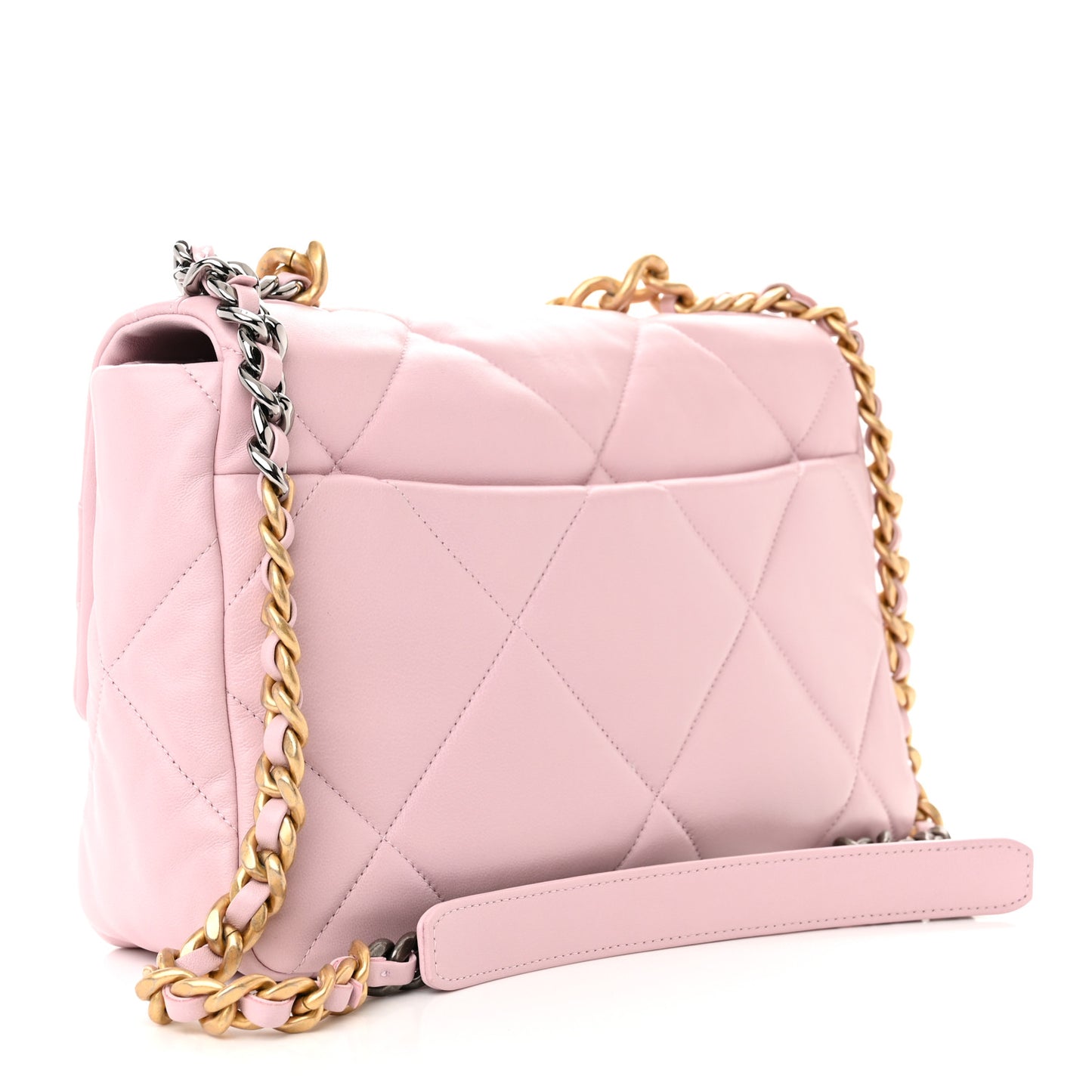 Lambskin Quilted Medium Chanel 19 Flap Light Pink
