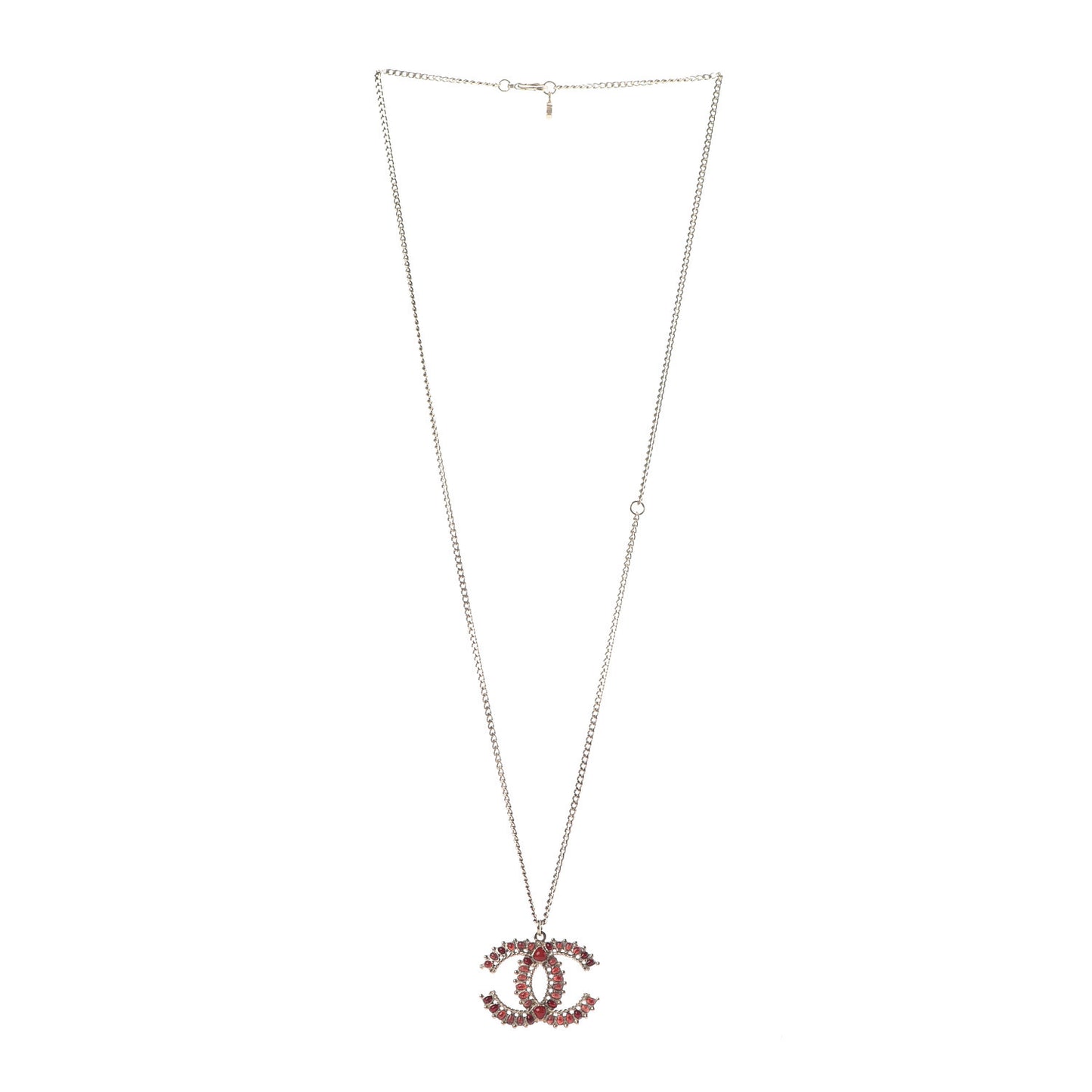 Resin CC Necklace Gold Red Burgundy