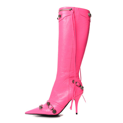 Balenciaga Agneau Arena Cagole 90mm Boots 38 Fluo Pink 1 of 8