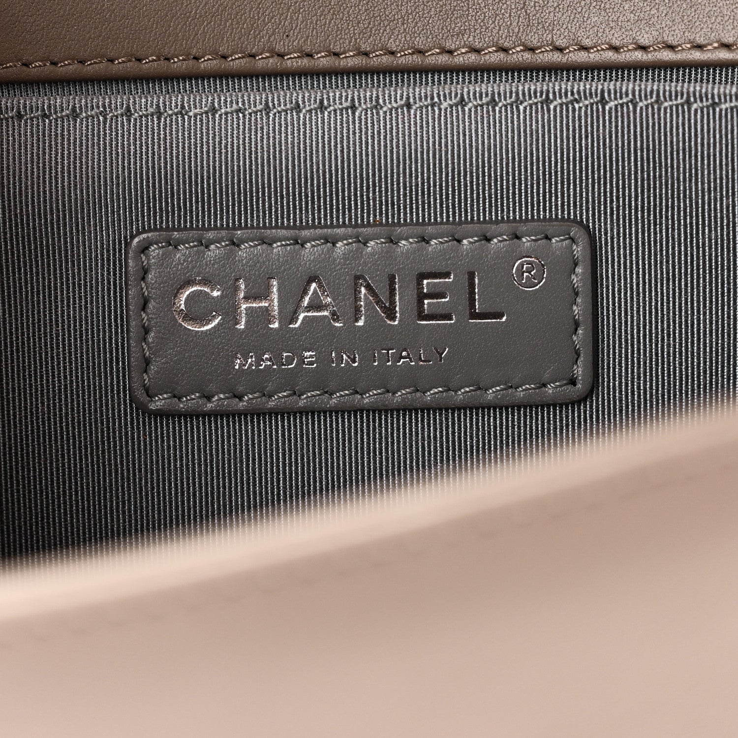 Chanel Calfskin Chevron Quilted Medium Boy Flap Grey 6 of 10