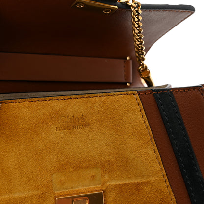 Chloe Suede Calfskin Patchwork Mini Drew Shoulder Bag Tobacco 6 of 10
