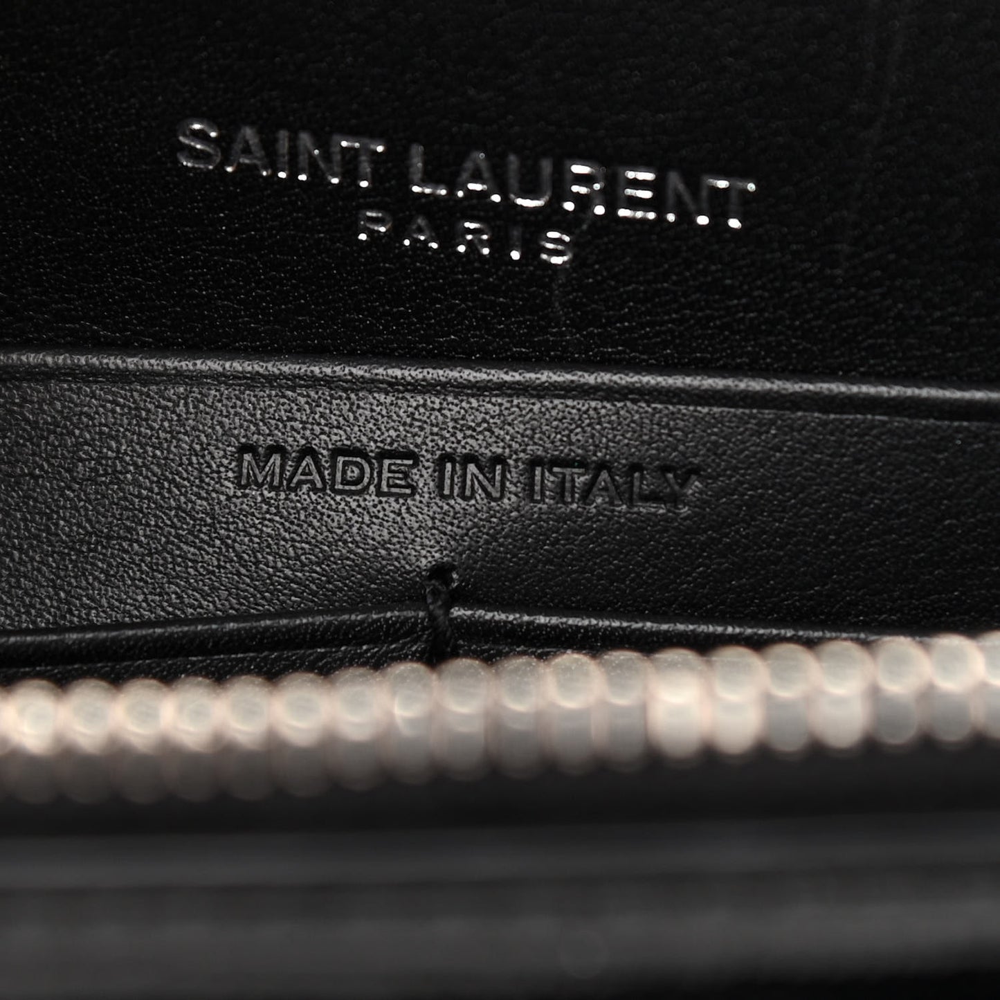 Calfskin Lizard Embossed Monogram Sunset Chain Wallet Black